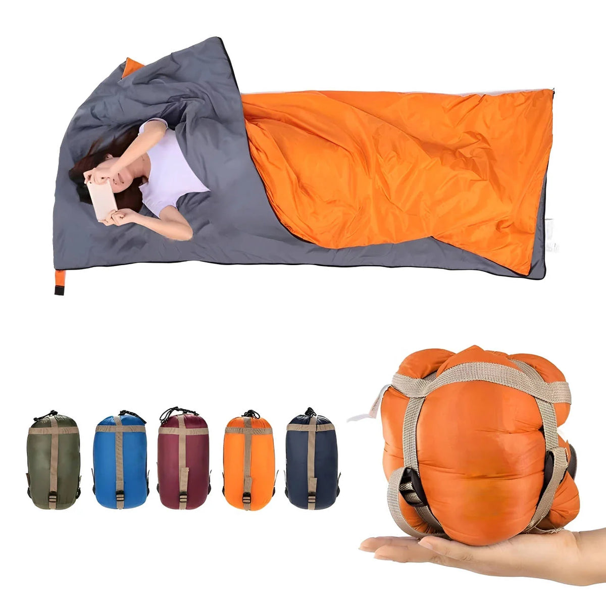 Sleeping Bag | Waterproof & Blanket-Convertible | Compression Sack Included