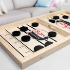 Sling Puck Game | Solid Wood Foldable & Travel-Friendly | 10 Pucks Included