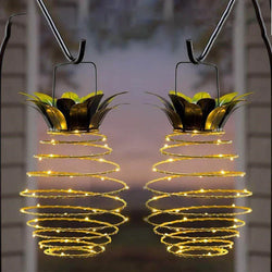 Solar Garden Lantern | Cylindrical Metal-Framed Housing | Hanging Design