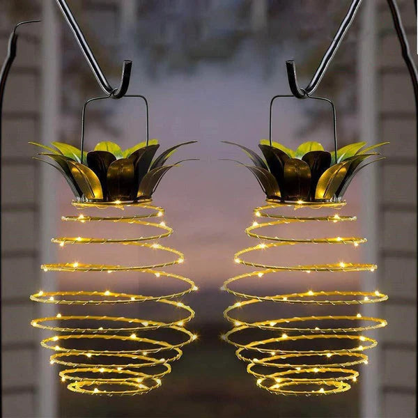 Solar Garden Lantern | Cylindrical Metal-Framed Housing | Hanging Design
