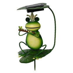 Solar Garden Light | Frog-Shaped Decorative Accent | Ground Stake
