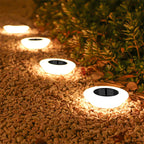 Solar Ground Light | 360° LED Ring & Auto Dusk Sensor | Set of 4