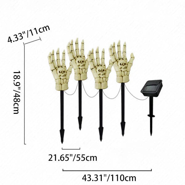 Solar Ground Stake Light | Skeleton Hand & Skull Design