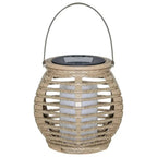 Outdoor Hanging Lantern | Handwoven Rattan & Bamboo | Solar-Powered, Waterproof