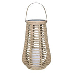 Outdoor Hanging Lantern | Handwoven Rattan & Bamboo | Solar-Powered, Waterproof