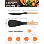 Spatula | Heat-Resistant Silicone & Wooden Handle