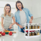 Spice Rack | Two-Tier Swivel | Holds Up to 20 Bottles