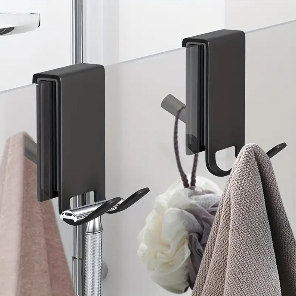 Shower Door Hooks | Slim Over-the-Door | Polished Stainless Steel