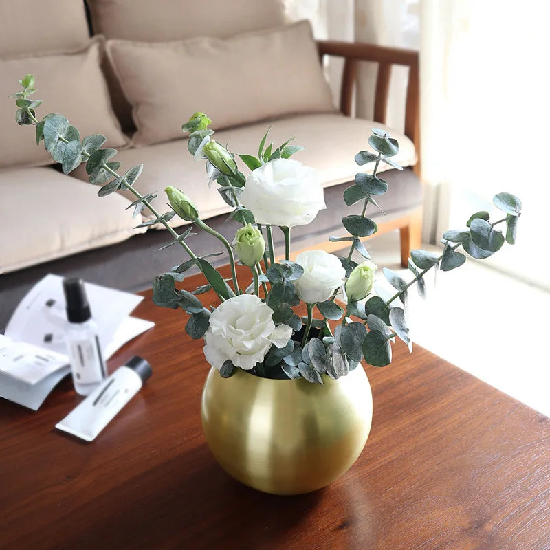 Flower Vase | Stainless Steel & Rounded Body