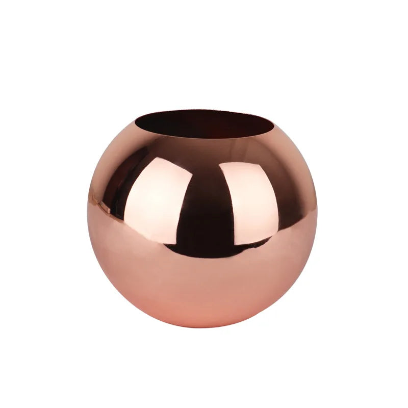 Flower Vase | Stainless Steel & Rounded Body