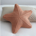 Accent Pillow | Hand-Knitted Starfish Design | 20 x 20 in