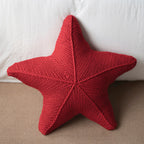 Accent Pillow | Hand-Knitted Starfish Design | 20 x 20 in