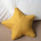Accent Pillow | Hand-Knitted Starfish Design | 20 x 20 in