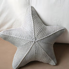 Accent Pillow | Hand-Knitted Starfish Design | 20 x 20 in