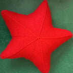 Accent Pillow | Hand-Knitted Starfish Design | 20 x 20 in