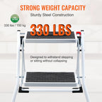 Step Stool | Folding Steel Frame & Non-Slip Steps | 2-Step