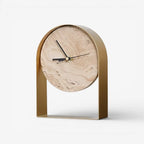 Table Clock | Rectangular Stone Body | Gold or Beige Finish