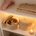 Storage Basket | Jute & Cotton With Lid