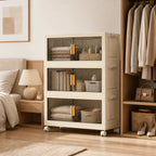 Storage Cabinet | Collapsible & Stackable | Rolling Wheels