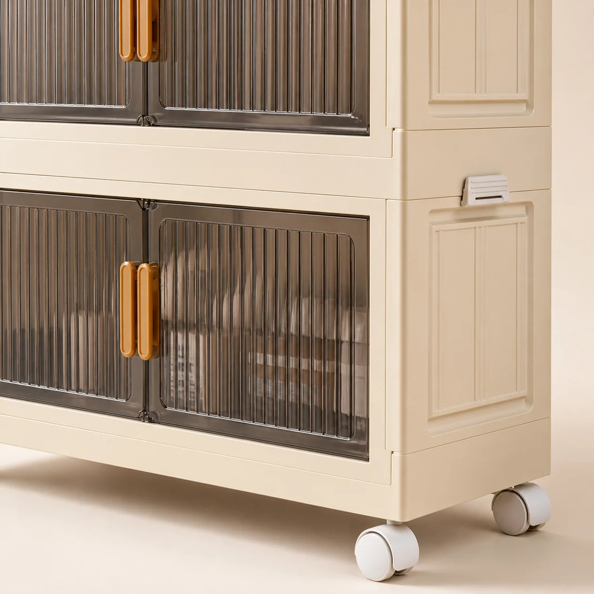 Storage Cabinet | Collapsible & Stackable | Rolling Wheels