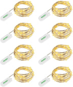 String Lights | Flexible Copper Wire & Waterproof | 8-Pack