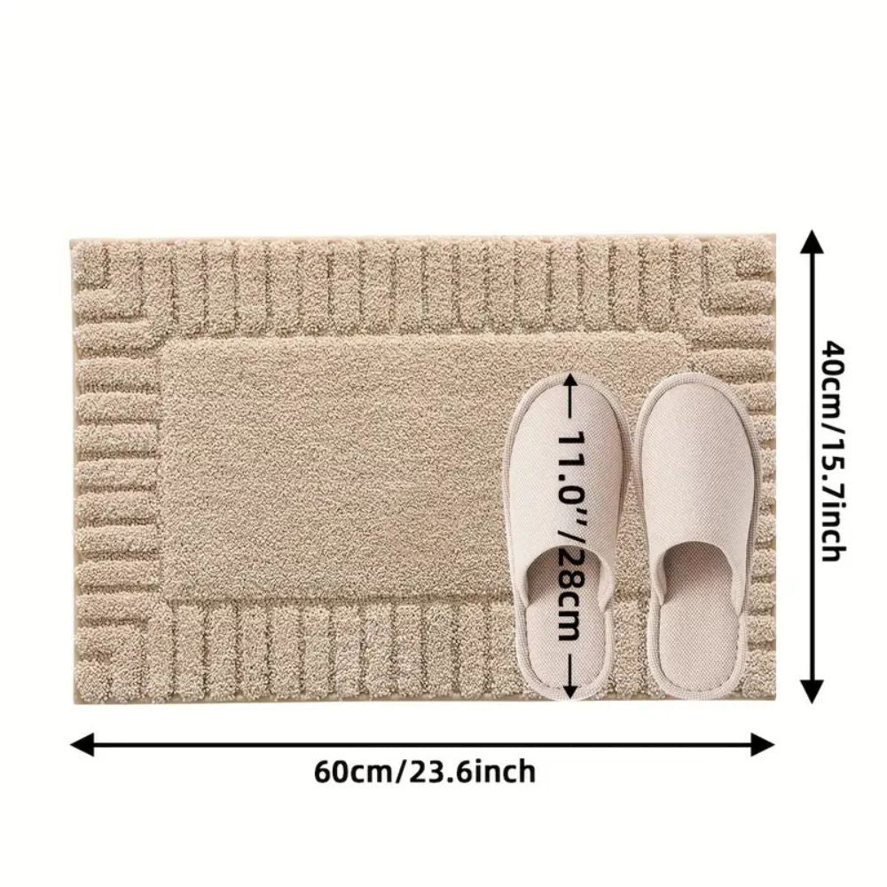 Bath Mat | Soft Flocked & Non-Slip Backing | Machine Washable