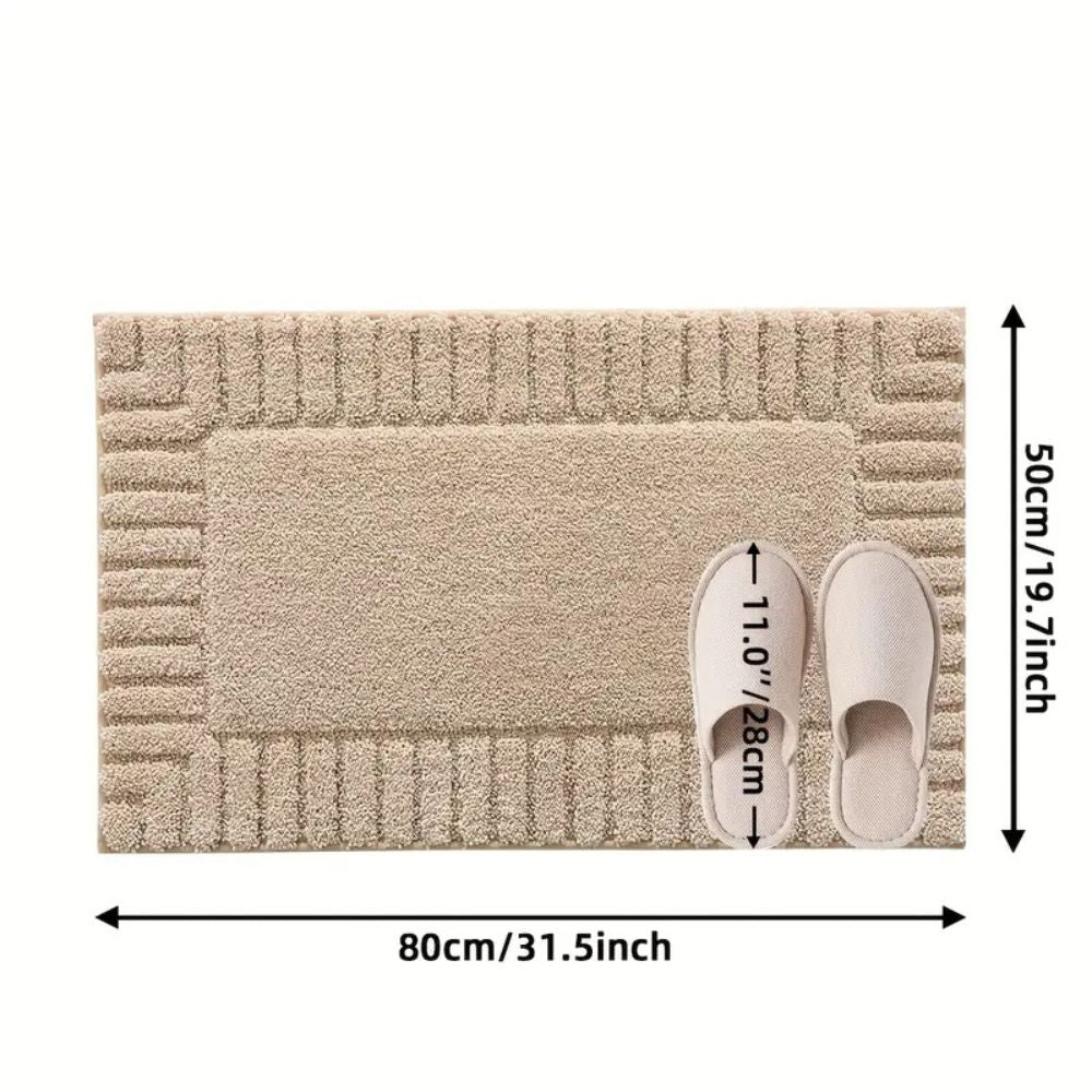 Bath Mat | Soft Flocked & Non-Slip Backing | Machine Washable