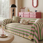 Sofa Cover | Horizontal Striped Print | Microfiber Blend