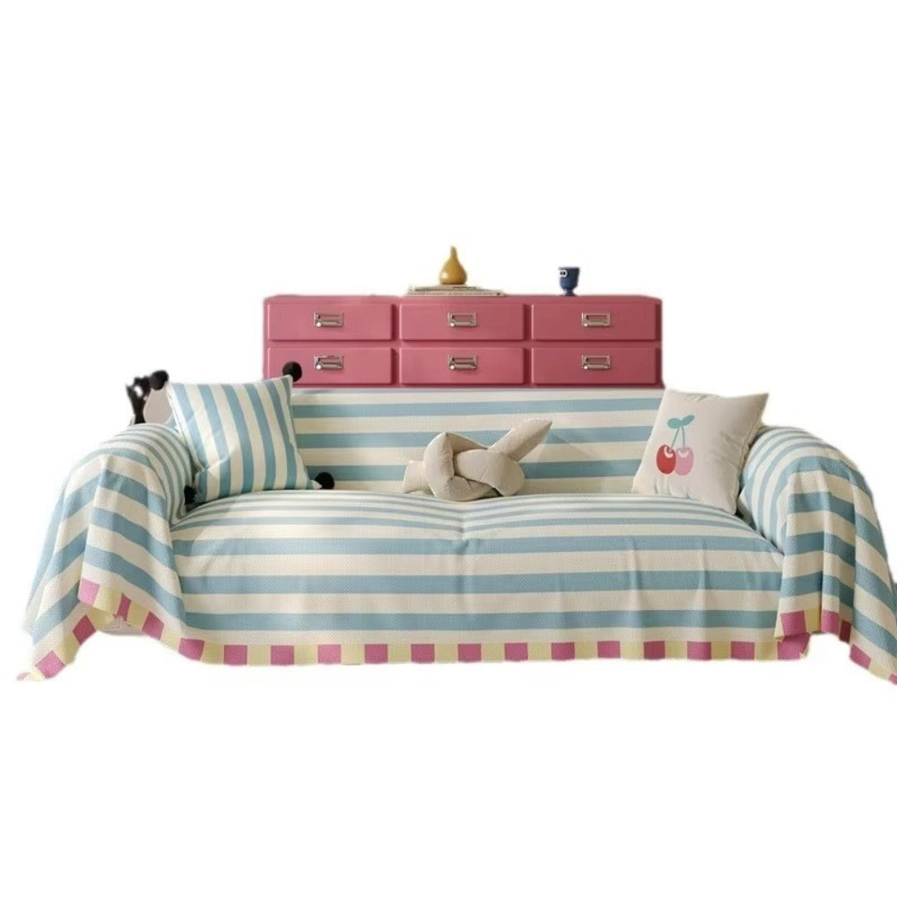 Sofa Cover | Horizontal Striped Print | Microfiber Blend