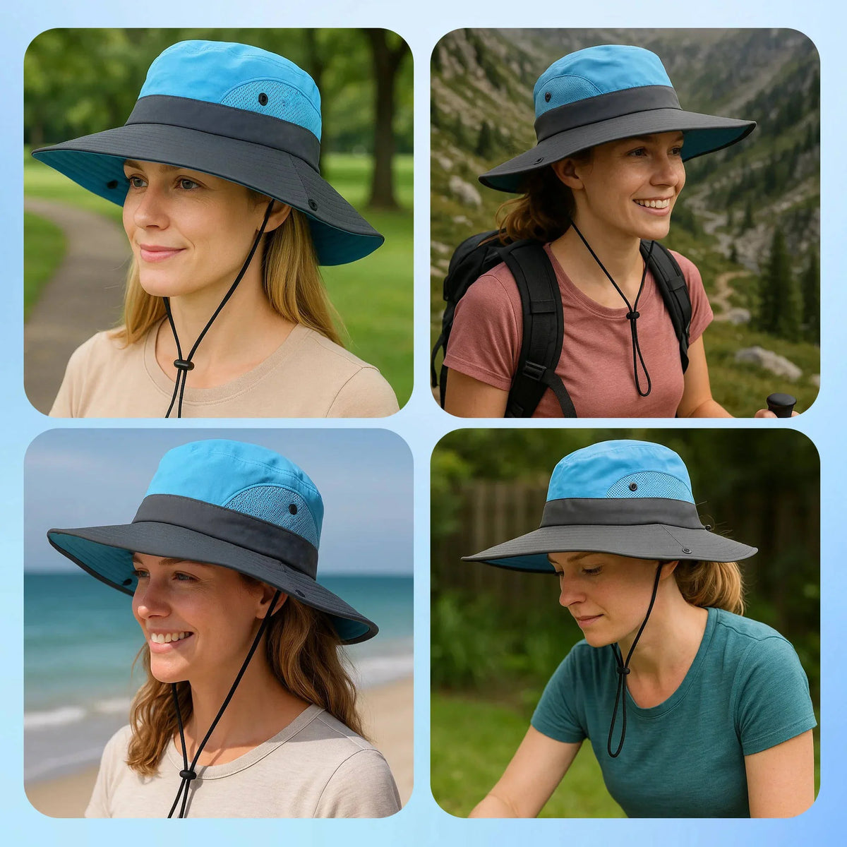 Sun Hat | UV Protection & Breathable | Foldable With Ponytail Opening