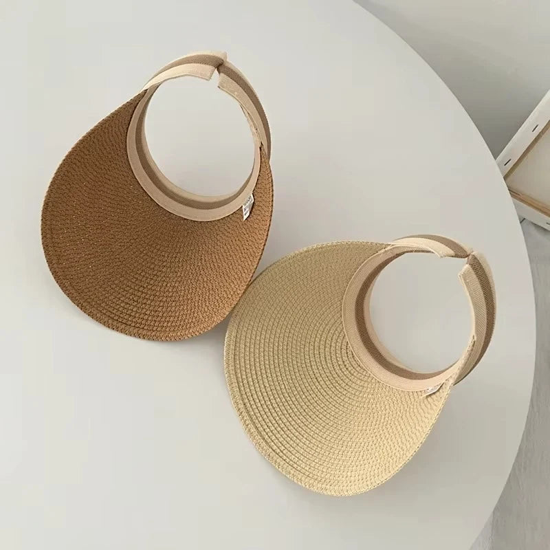 Sun Visor Hat | Straw Wide Brim & UV Protection