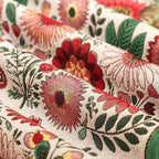 Table Runner | Embroidered Floral & Colorful Tassels | Machine Washable