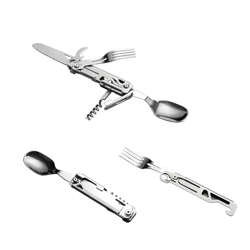 Survival Multitool Card | Stainless Steel Saw & Cutlery | Pocket-Sized