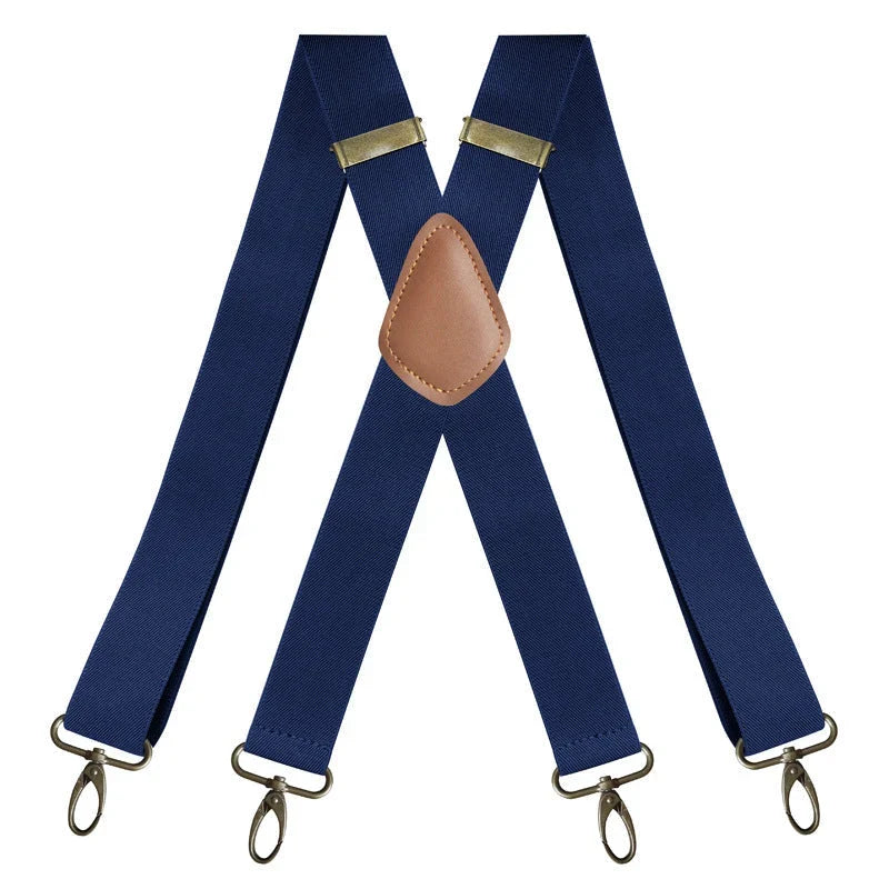 Suspenders | X-Back Adjustable & Lightweight | 4 Removable Clips