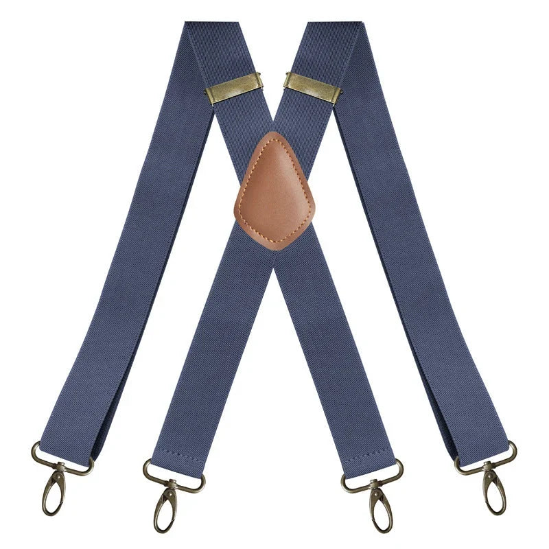 Suspenders | X-Back Adjustable & Lightweight | 4 Removable Clips