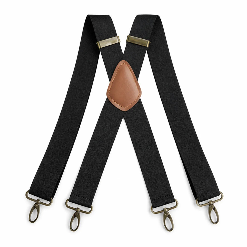 Suspenders | X-Back Adjustable & Lightweight | 4 Removable Clips