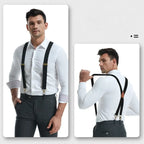 Suspenders | X-Back Adjustable & Lightweight | 4 Removable Clips