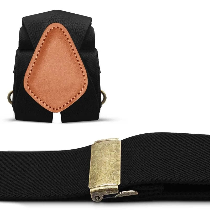 Suspenders | X-Back Adjustable & Lightweight | 4 Removable Clips