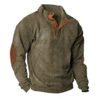 Sweater | Corduroy Stand-Up Collar & Button Front