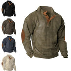 Sweater | Corduroy Stand-Up Collar & Button Front