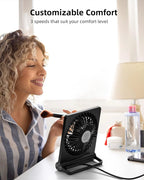 Table Fan | Ultra-Quiet & Compact | USB-Powered