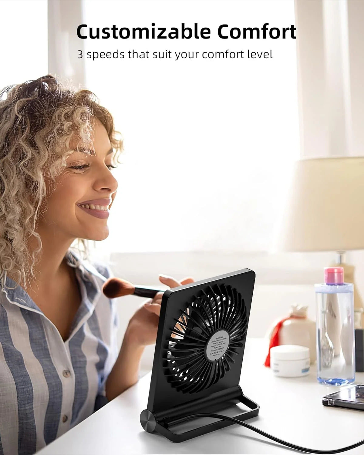 Table Fan | Ultra-Quiet & Compact | USB-Powered