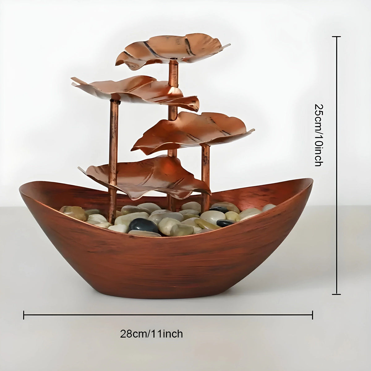 Table Fountain | Iron Leaf Design & LED Light