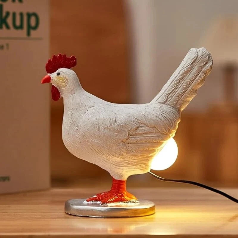 Table Lamp | Chicken-Shaped Resin & Downward Light