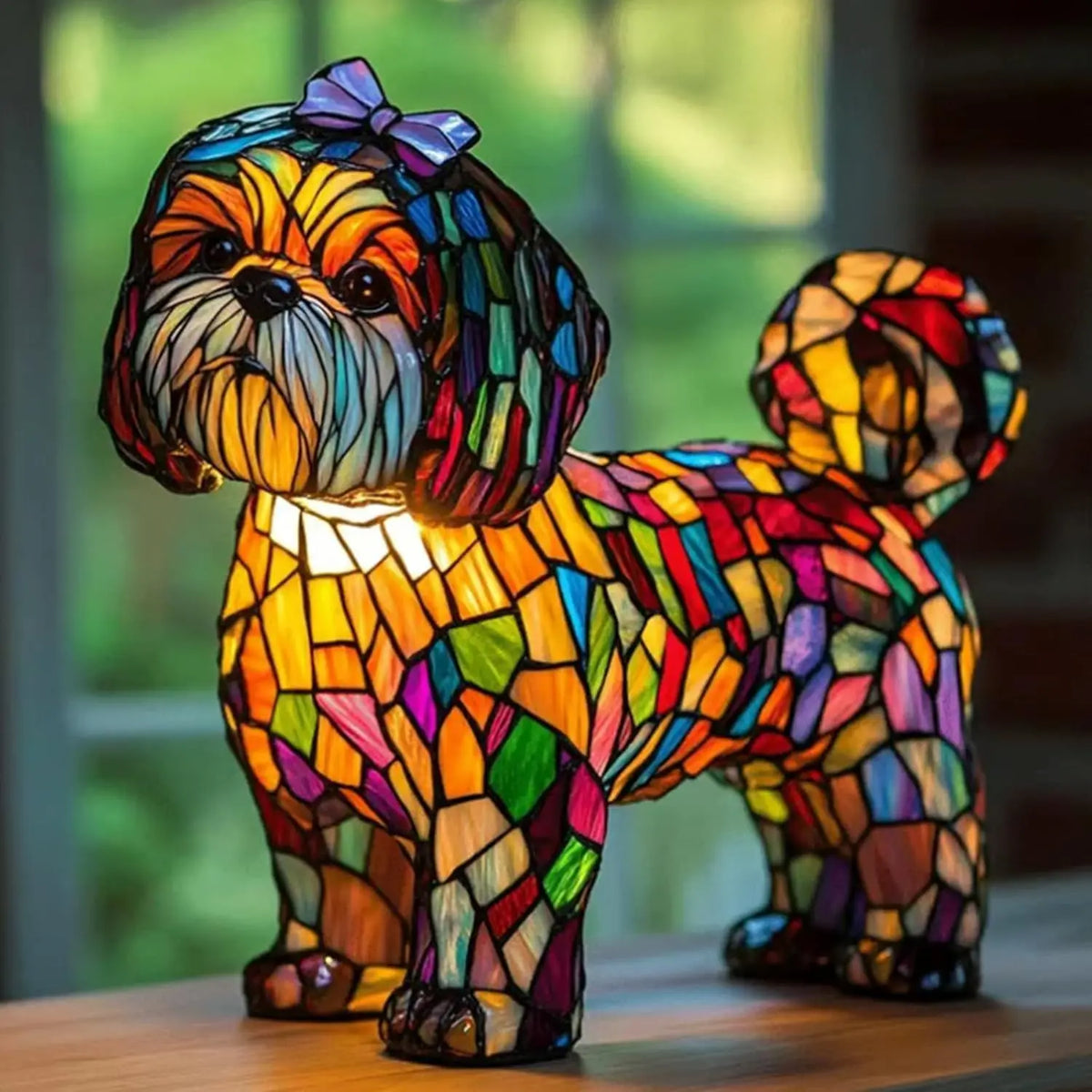 Table Lamp | Dog-Shaped & Colorful Warm Ambient Glow | 30 cm