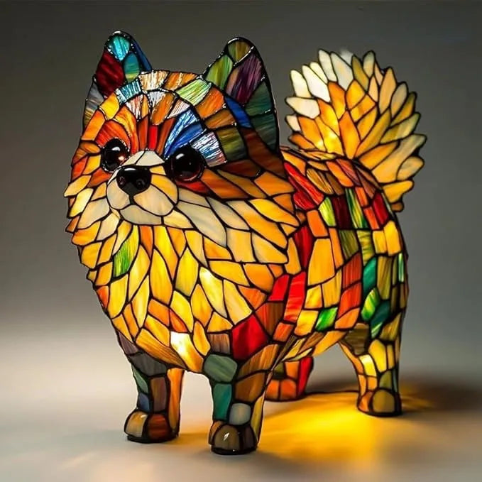 Table Lamp | Dog-Shaped & Colorful Warm Ambient Glow | 30 cm