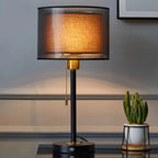 Table Lamp | Double-Layer Fabric Shade & Metal Base