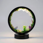 Table Lamp | Genuine Crystals & Lifelike Greenery | 18 x 22 cm