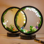 Table Lamp | Genuine Crystals & Lifelike Greenery | 18 x 22 cm