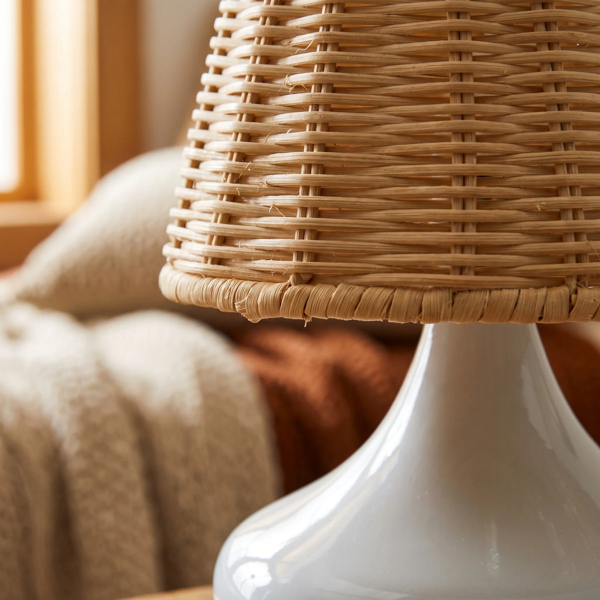 Table Lamp | Hand-Woven Bamboo Shade | 3 Color Temperatures
